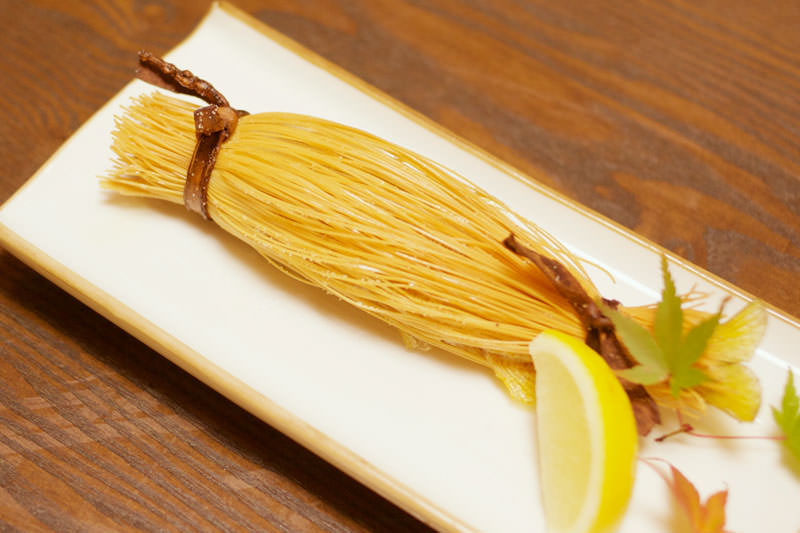 Noodle-wrapped Ayu sweetfish
